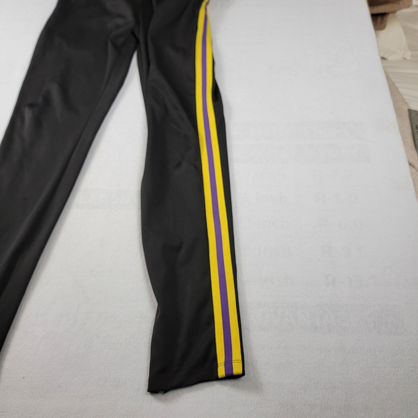EPTM Track Pants Men 2XL Black Yellow Purple Side Stripe Zip Cuffs Made USA 11743