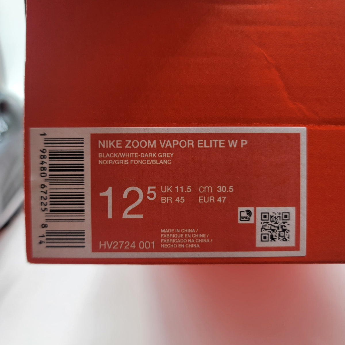Nike Zoom Vapor Elite Football Cleats Black/White/Gray 12.5 Wide NIB HV2724-00115