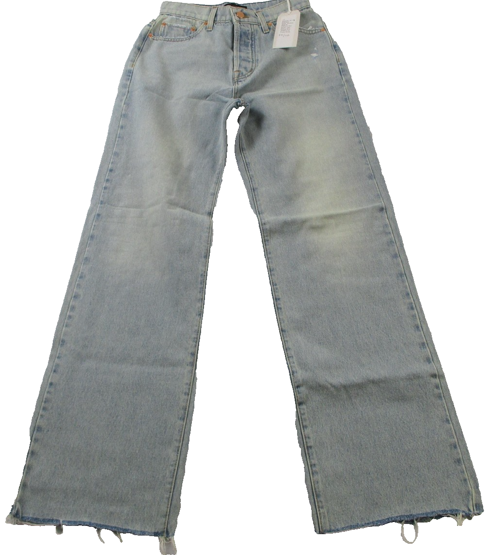 Modern American Rexford Jeans Womens 26 Blue Straight Distressed Frayed Hem 14710