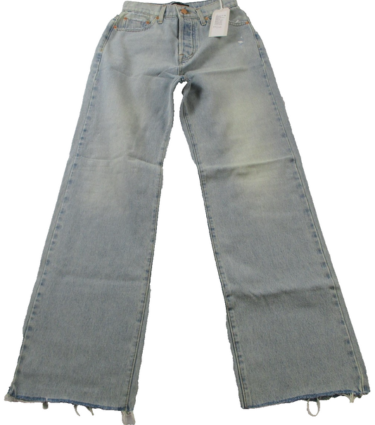 Modern American Rexford Jeans Womens 26 Blue Straight Distressed Frayed Hem 14710