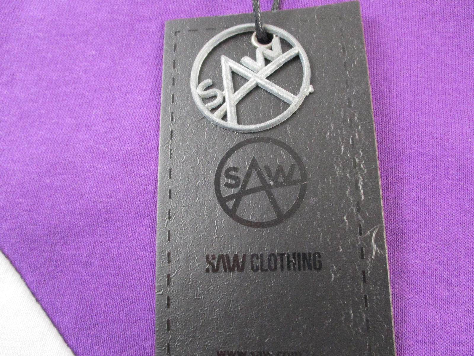 SAW Sweatshirt Mens Large Purple Black White Pullover Fleece Colorblock Crewneck5