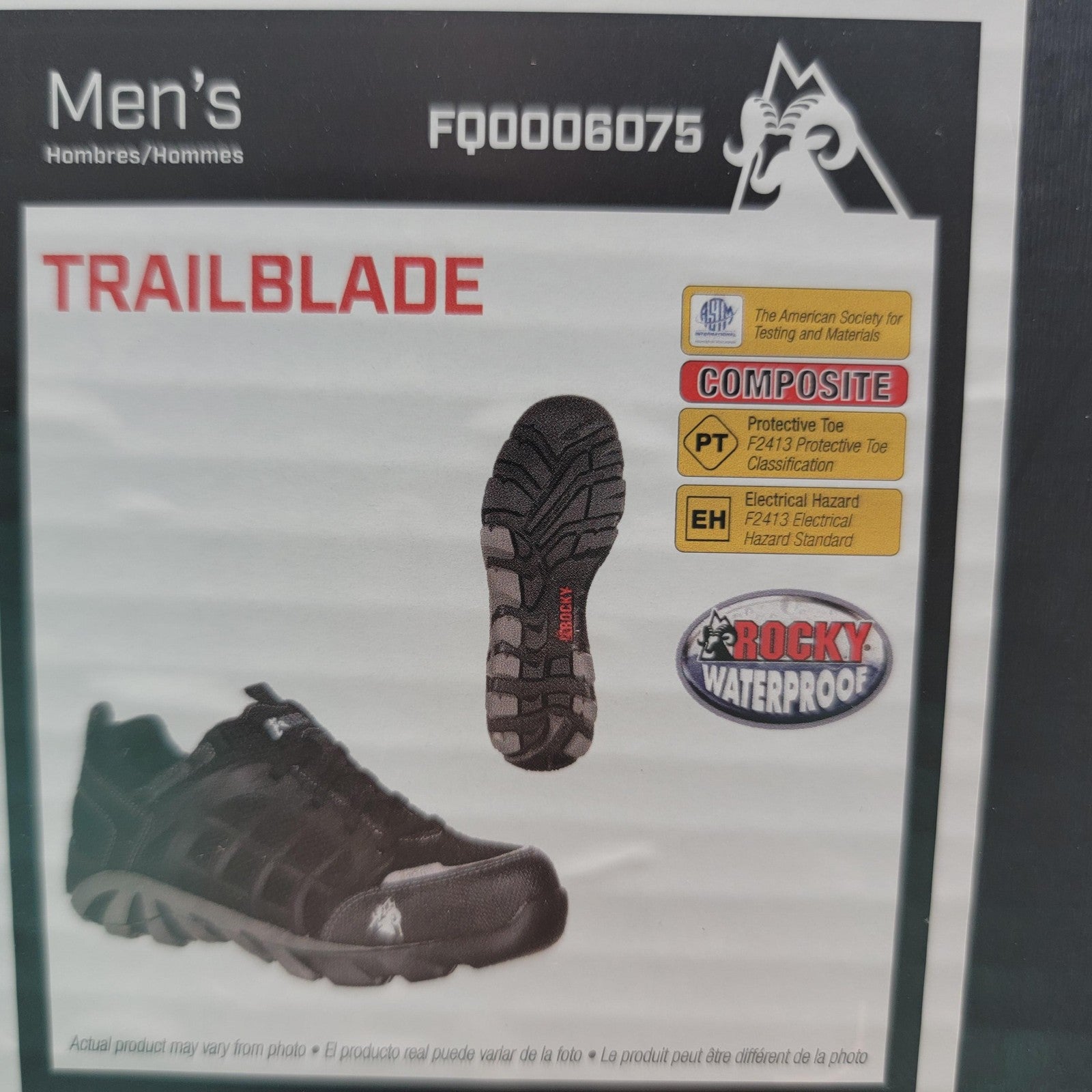 Rocky Trailblade Shoes Mens Size 11.5 Black Composite Toe Waterproof Work ASTM11