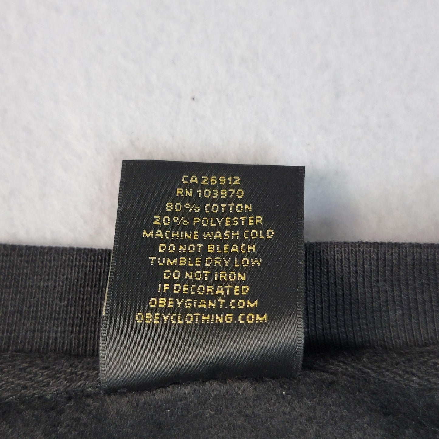 Obey Icon Face Crewneck Sweatshirt Mens Large Black Streetwear Graphic NWT 11483
