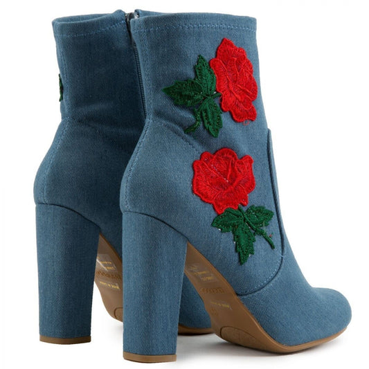 BAMBOO LIVING21S ANKLE DENIM BOOTIES WOMEN'S SIZE 7.50