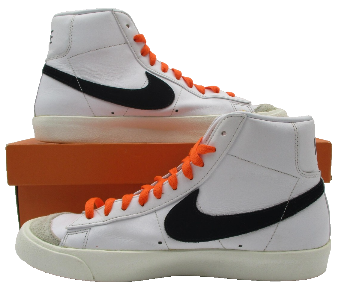Nike Blazer Mid '77 VNTG Shoes Mens Size 9 White Black Leather BQ6806-1001