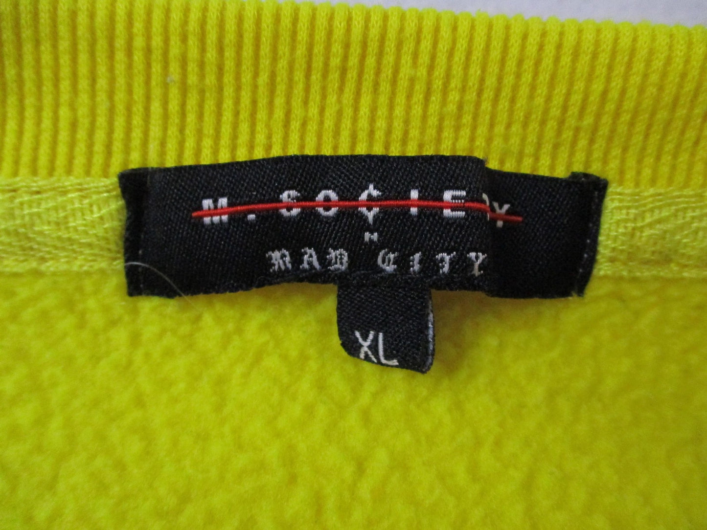 M. Society Sweatshirt Mens XL Yellow Fleece Pullover Crewneck Goodfella 16157