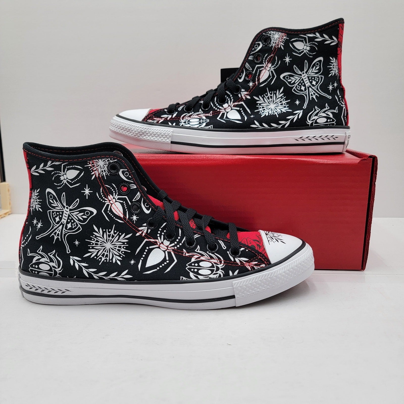 Converse By You CTAS Hi Red/Black Custom Sneakers - Size 80