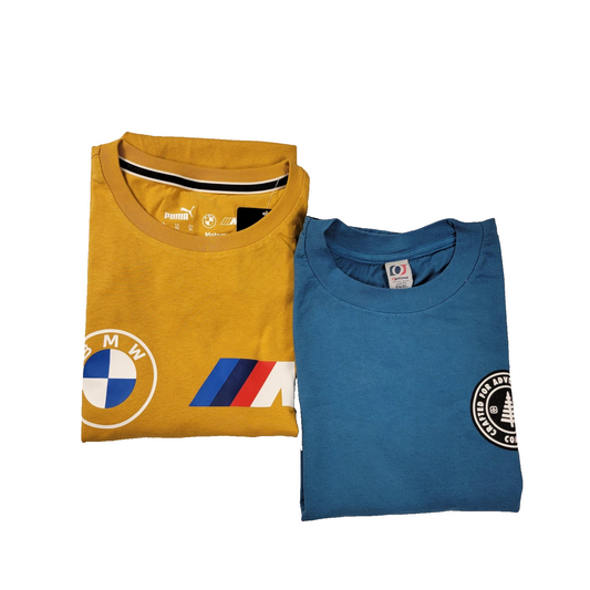 Puma x BMW Yellow + Coal Optima Blue Short sleeves 2 PK Tshirt Bundle