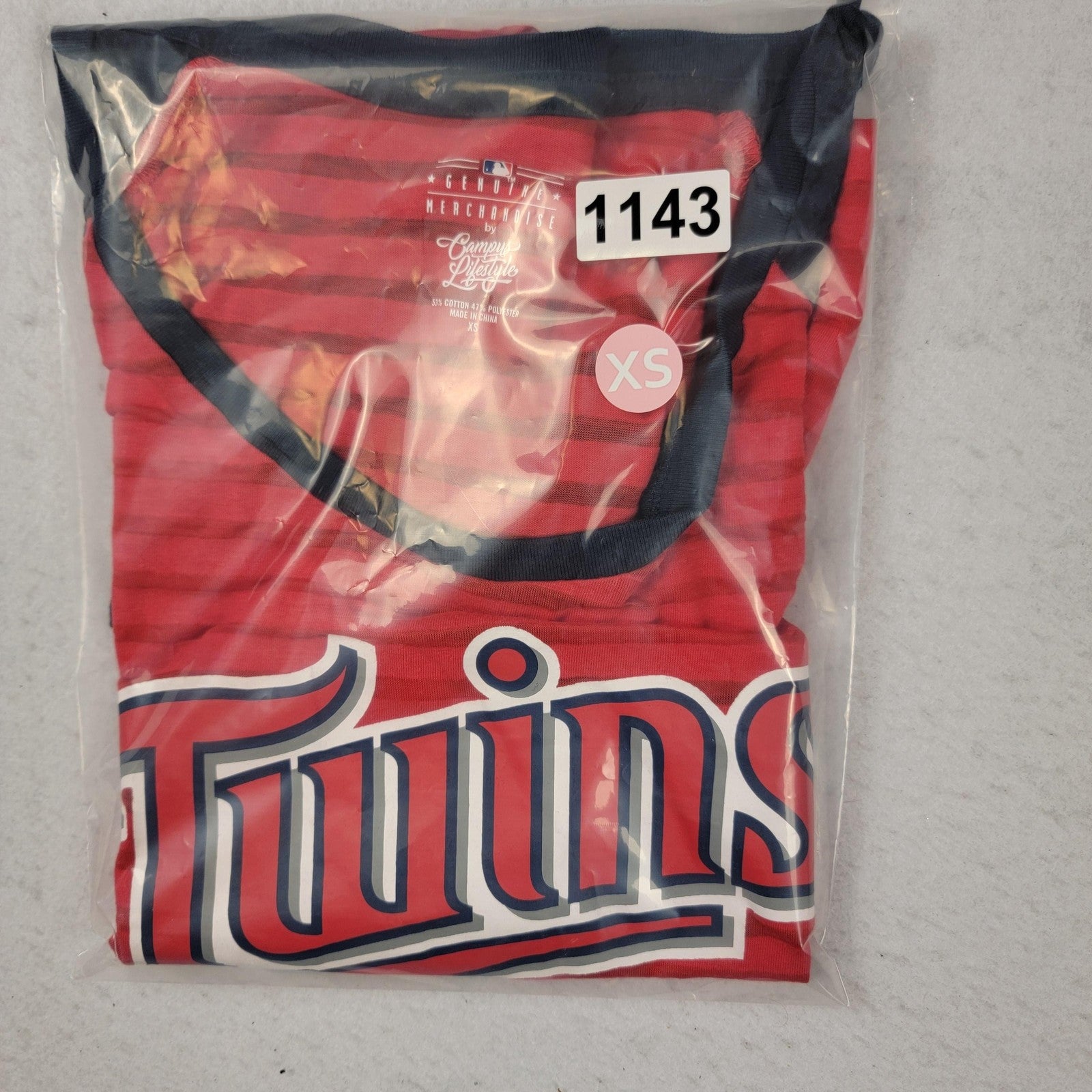 Minnesota Twins Shirt Womens XS MLB Baseball 3/4 Sleeve Campus Lifestyle