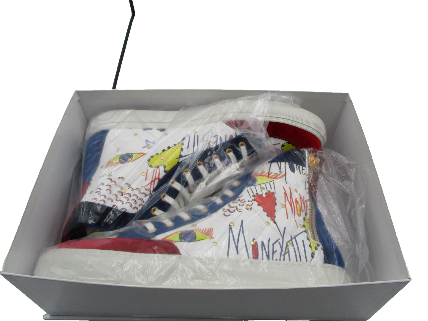 MoneYatti Classico Hi Top Mens Size 13.5 White Multi Color Master P Made Italy17