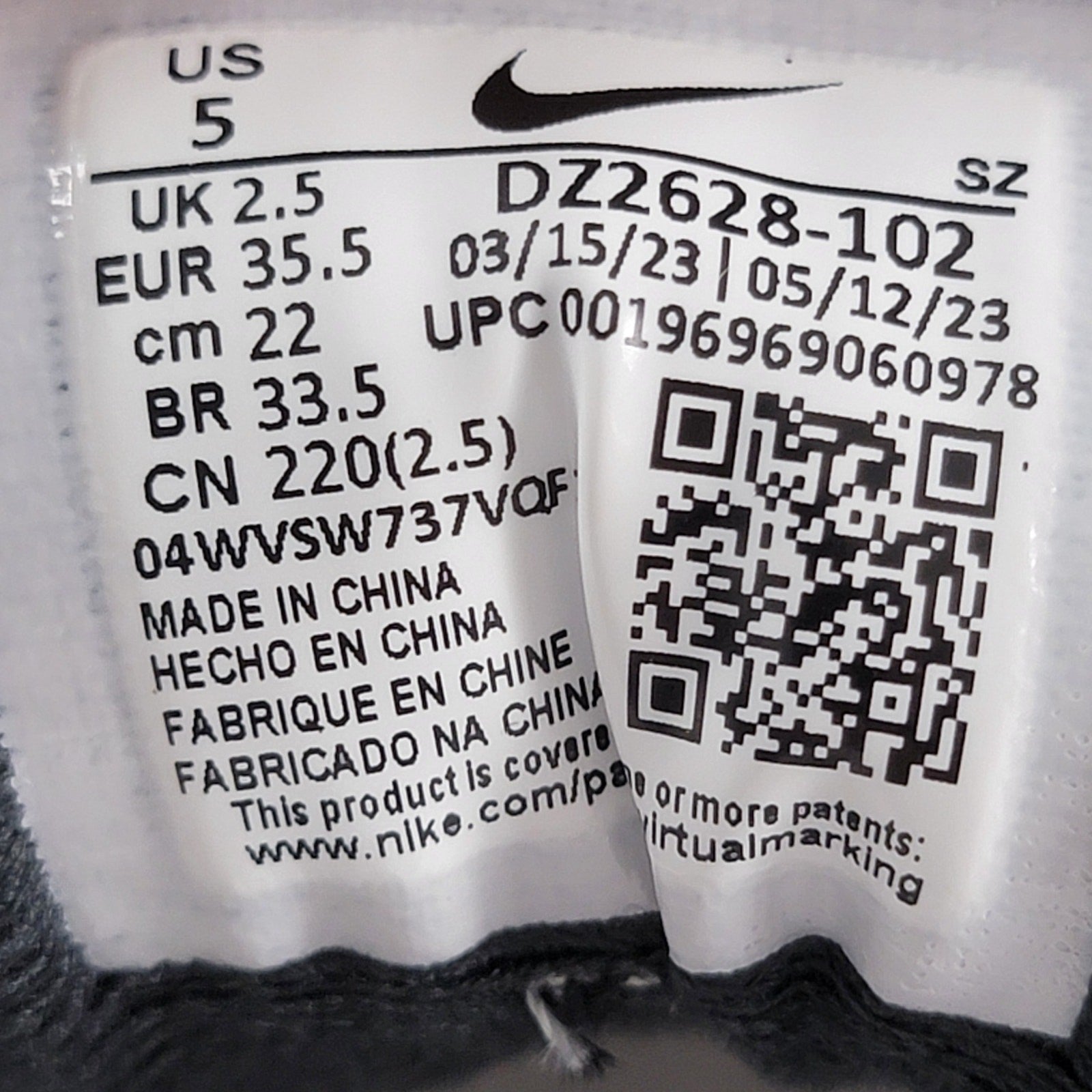 WMNS NIKE AIR MAX 1 WHITE-BLACK-SUMMIT WHITE SZ 5 [DZ2628-102]7