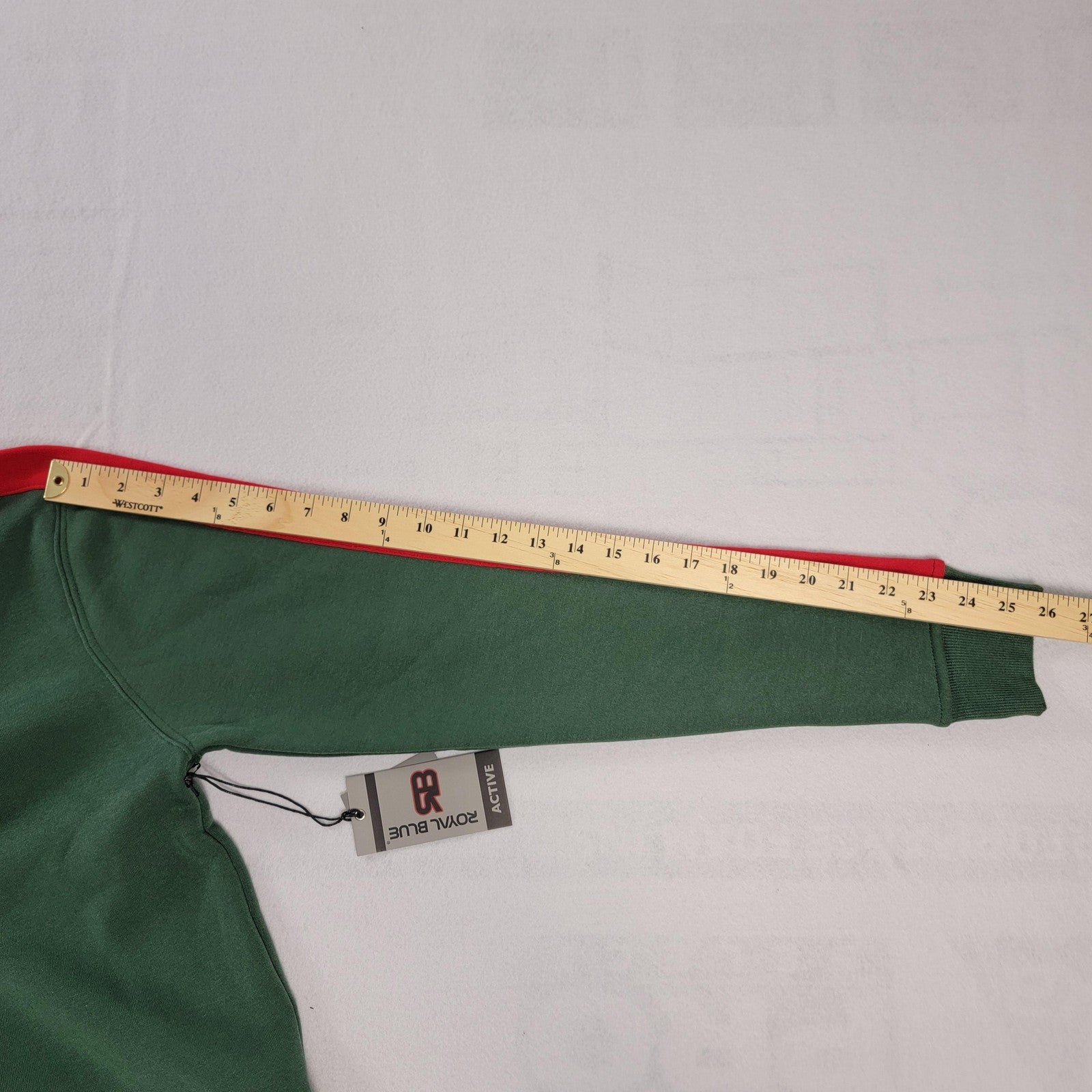 Royal Blue Sweater Mens Medium Green Red Crewneck Pullover Stripe Athletic