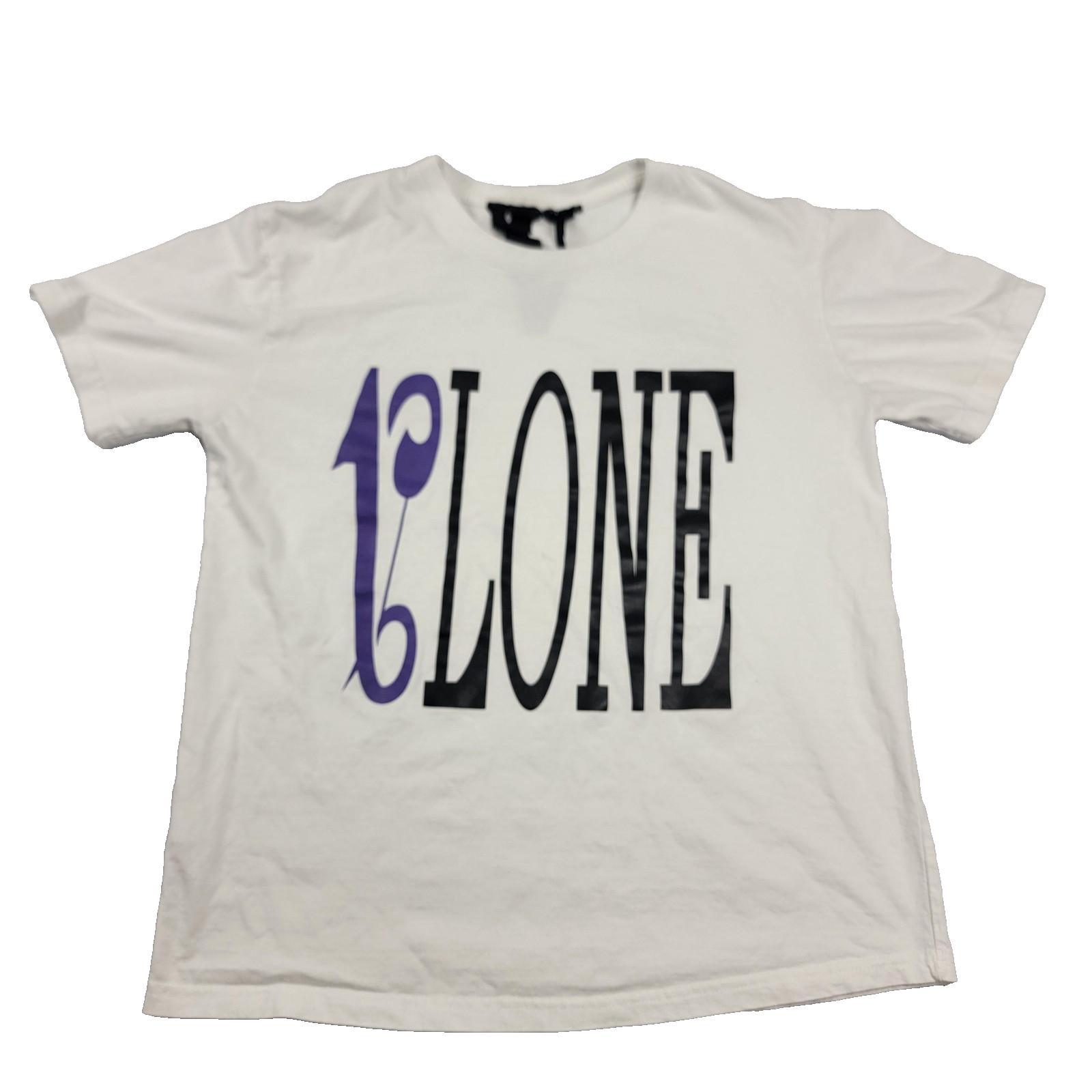 VLONE Palm Angels Shirt Unisex Med White Purple Flame V Graphic Streetwear 9820