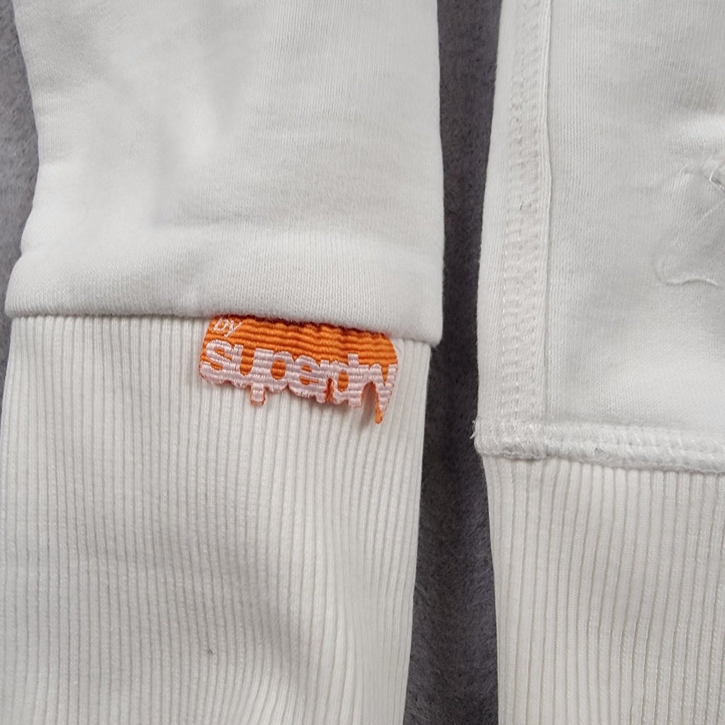 SuperDry Orange Label Hoodie White Sz S