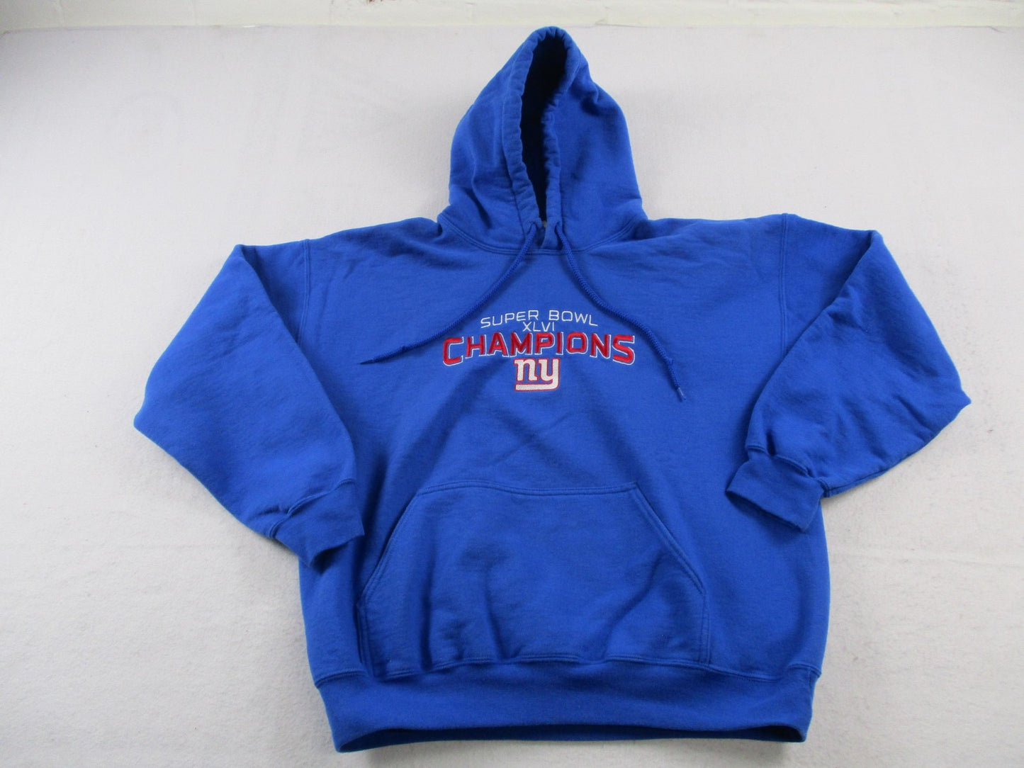 New York Giants Sweatshirt Mens Large Blue NFL Football Super Bowl XLVI Hoodie0