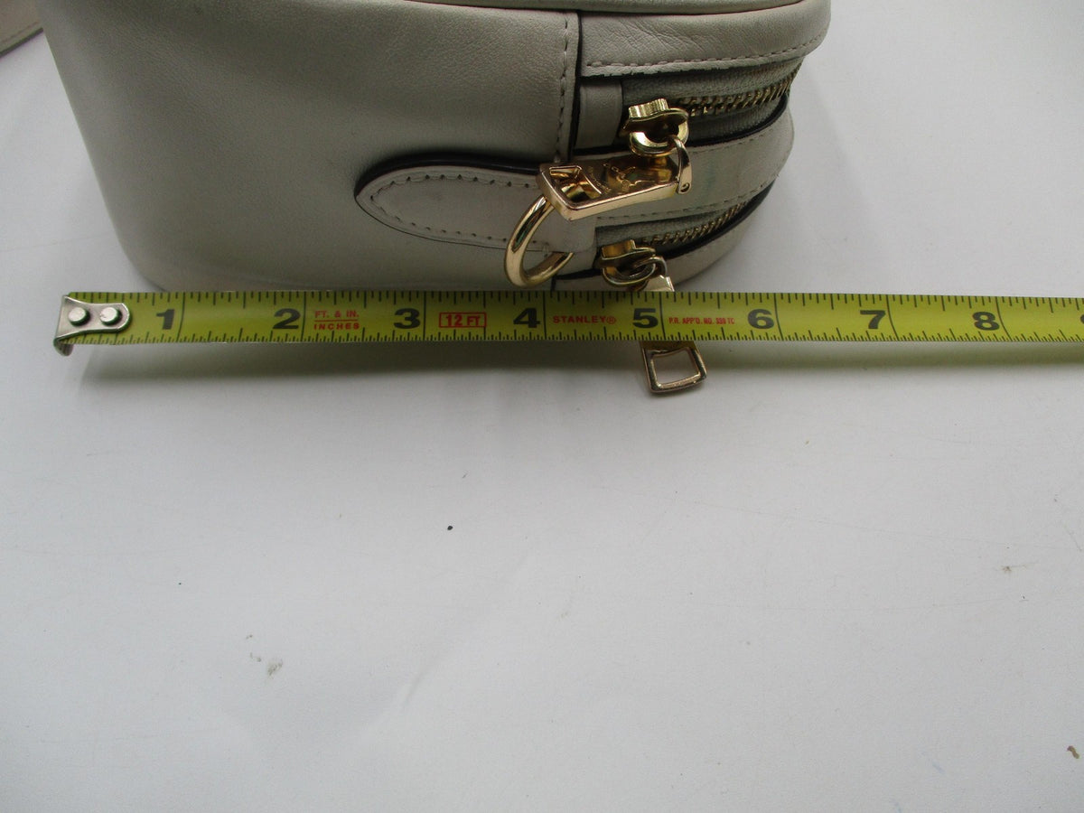 Coach Crossbody Bag Womens Small White Quilted Leather Gold Hardware Zip12