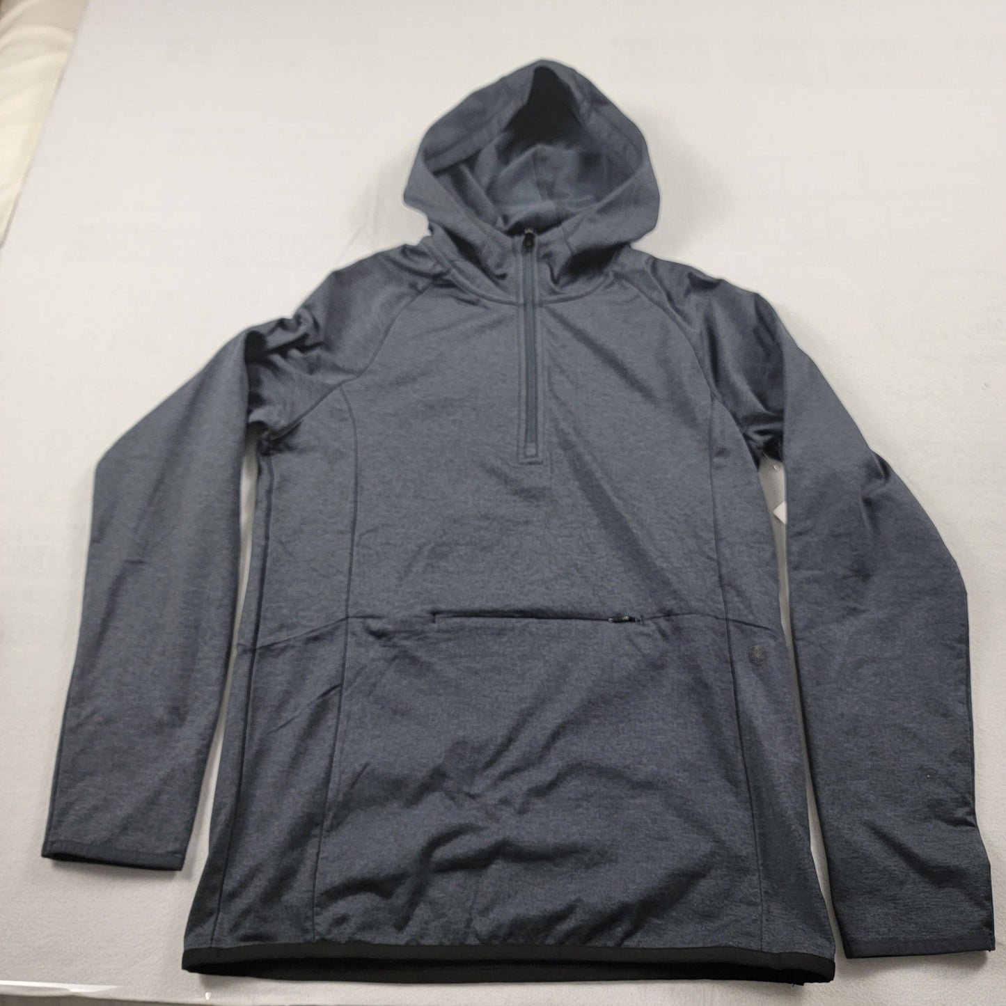 Gaiam Mens 1/4 Zip Slim Fit Hoodie Heather Gray Sz S
