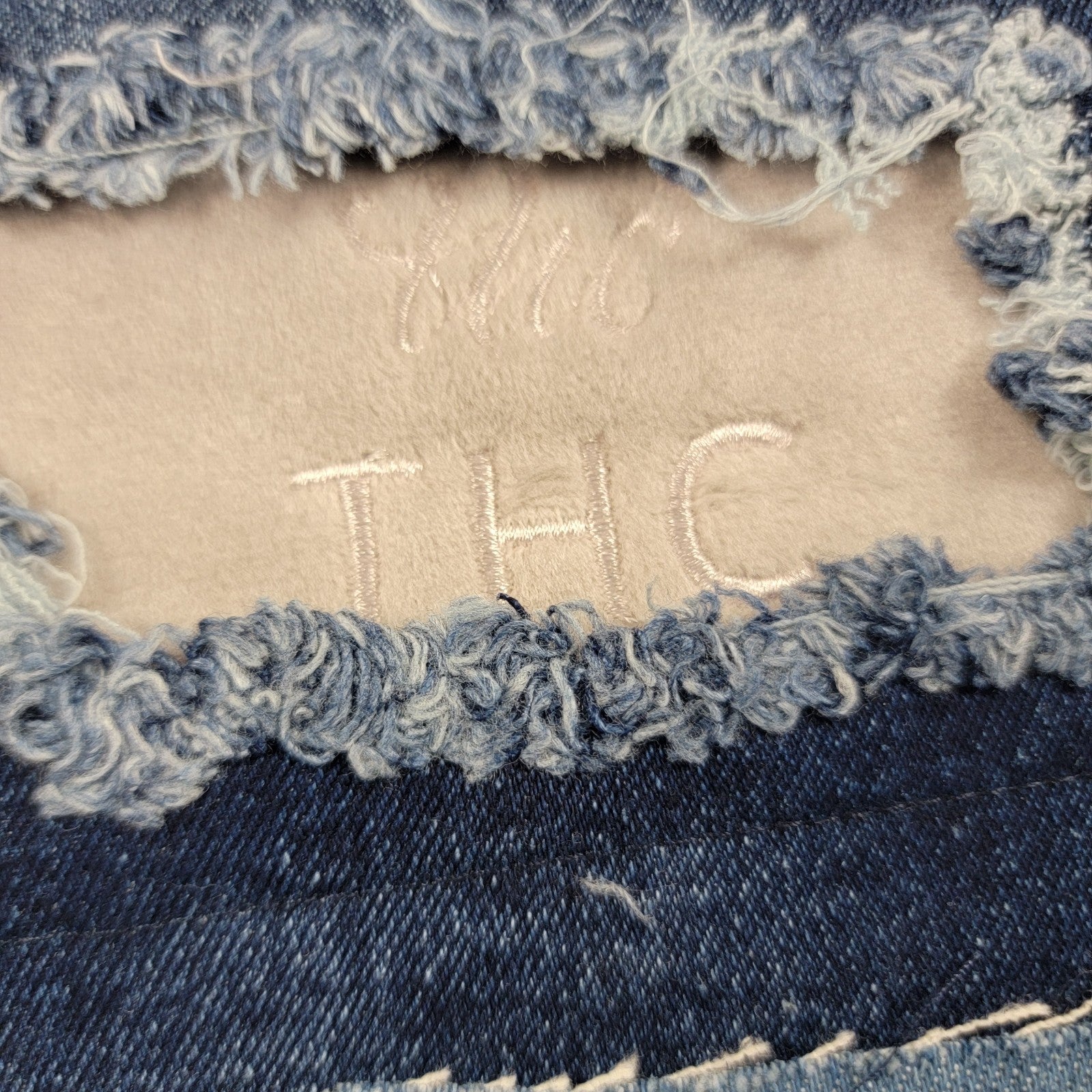The Hideout Clothing THC Fully Blessed Distressed Patch (820)Jeans XL Blue NWT 3