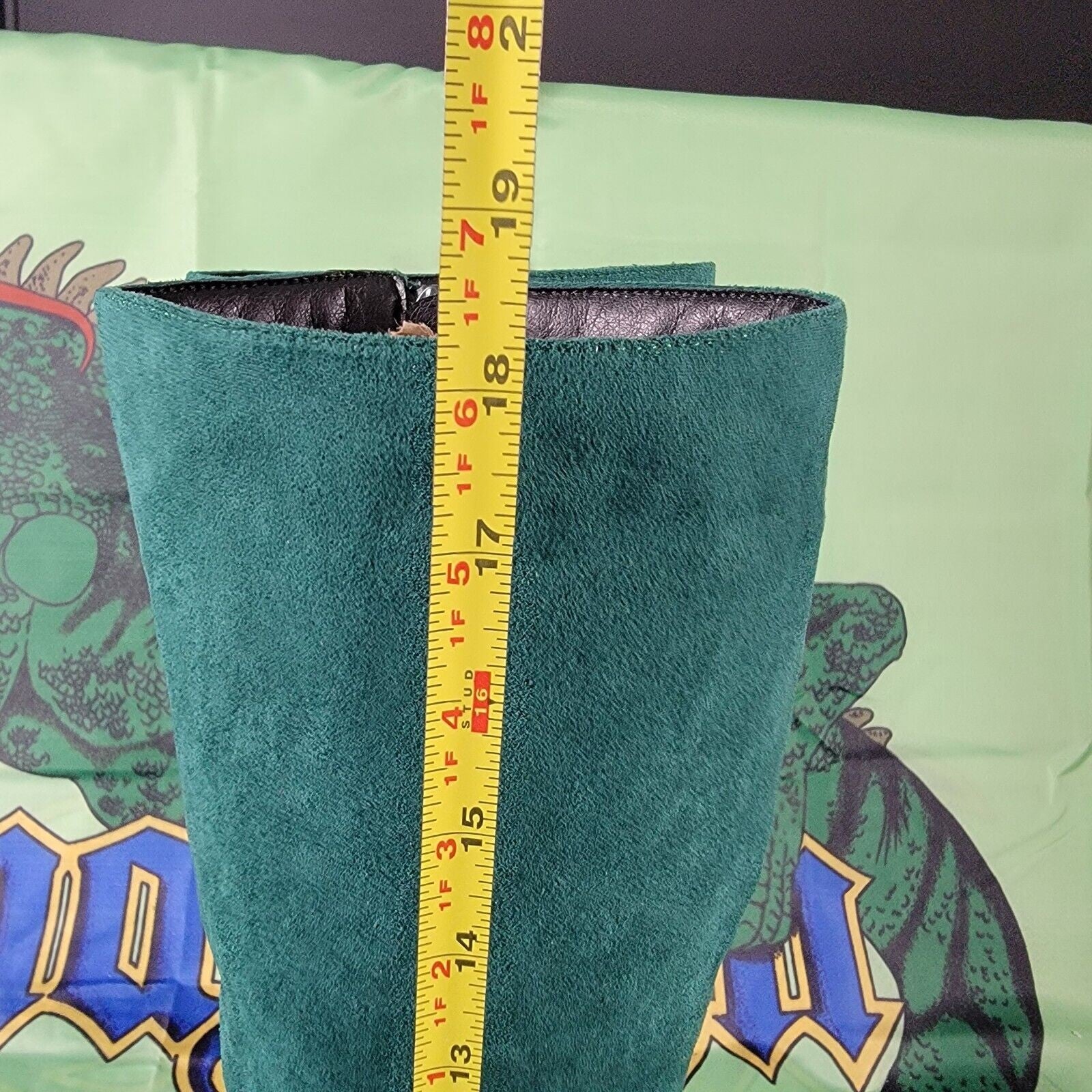Allegra K Embellished Rhinestone Boots Color Emerald Green Sz 96