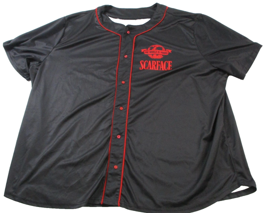 Scarface Shirt Mens 5X Black Baseball Button Up Graphic The World Is Yours 14870