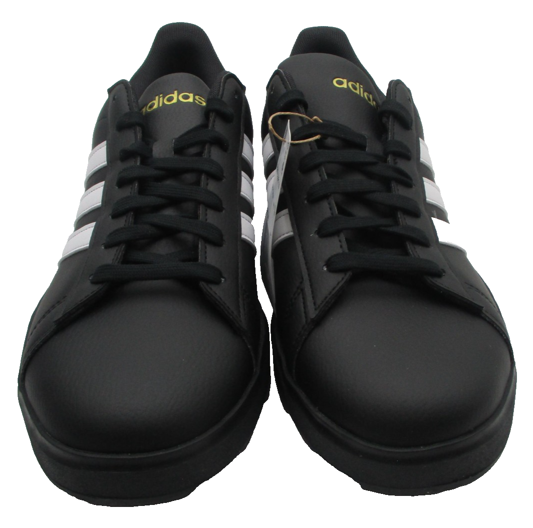 Adidas Grand Court 2.0 Cloudfoam Shoes Mens Size 10 Black White Sneaker JR05464