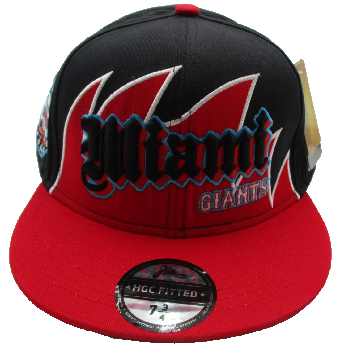 Miami Giants Hat Cap Fitted Mens 7 3/4 Black Red Negro Leagues Baseball TISA HGC0
