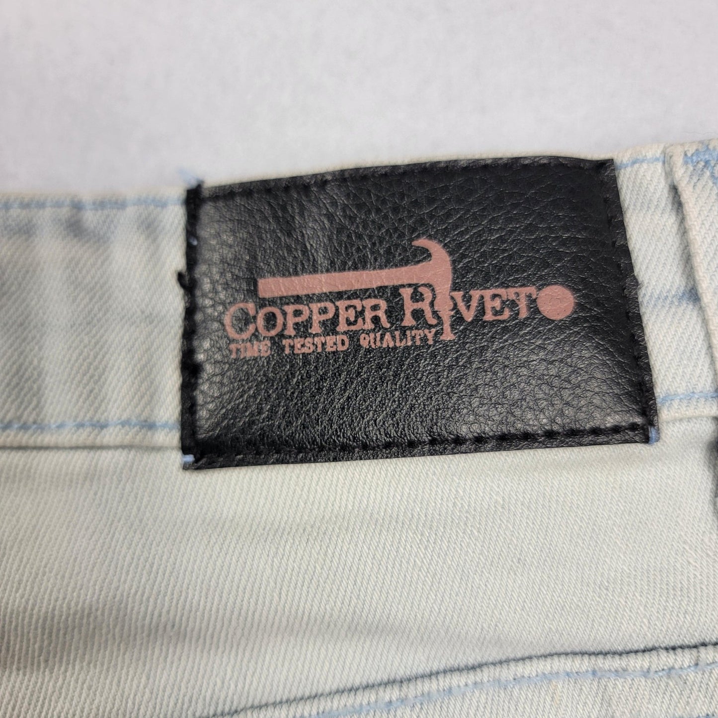 Copper Rivet Jeans Mens 16 Blue Slim Fit Cargo Pockets Zipper Streetwear New 9855