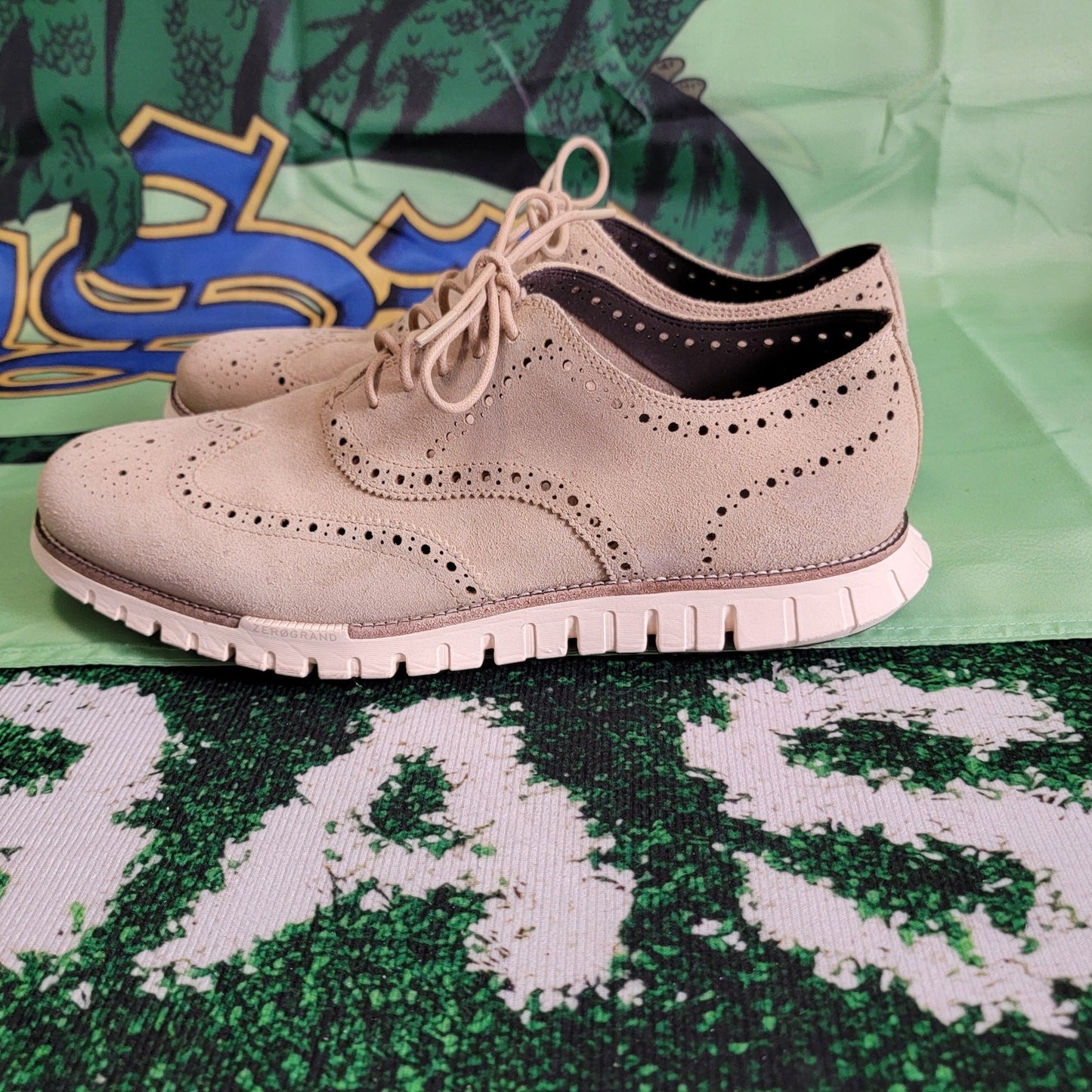 Cole Haan ZeroGrand Remastered Wingtip Oxfords Beige Sz 13M