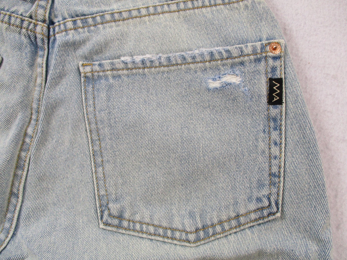 Modern American Rexford Jeans Womens 26 Blue Straight Distressed Frayed Hem 14718
