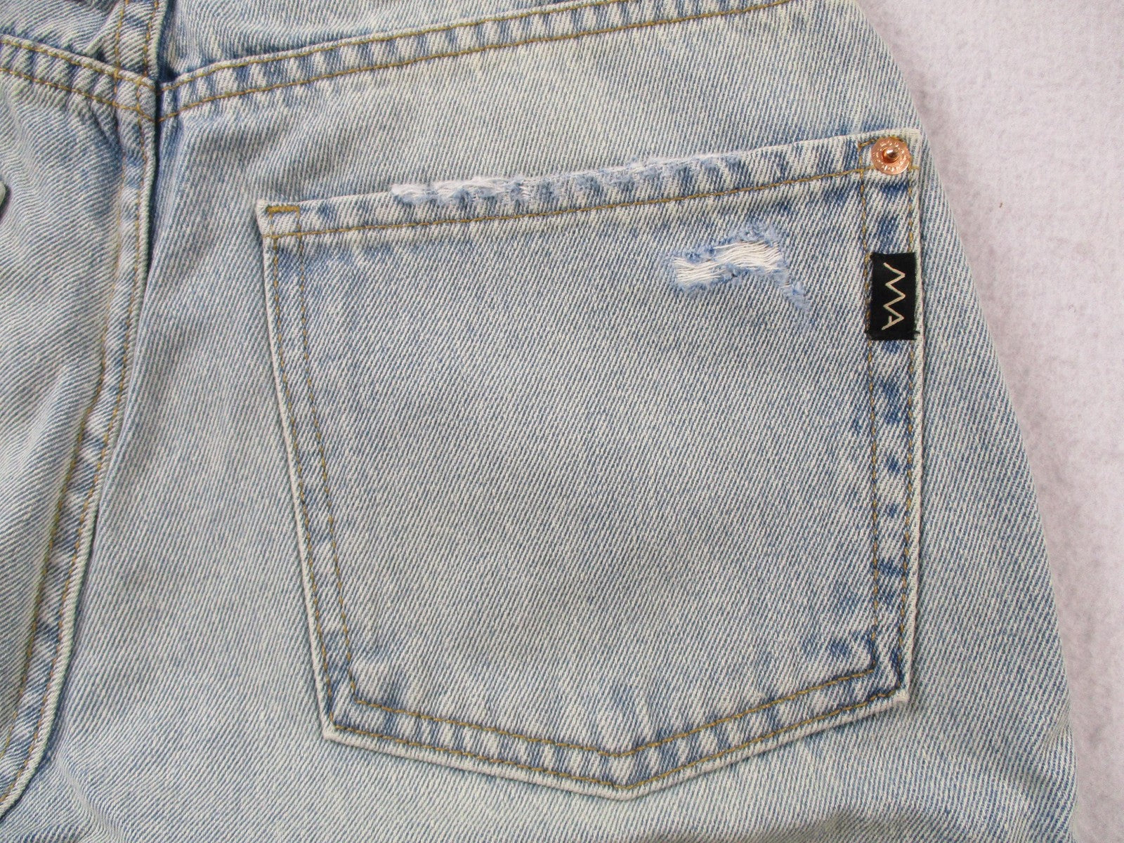 Modern American Rexford Jeans Womens 26 Blue Straight Distressed Frayed Hem 14718