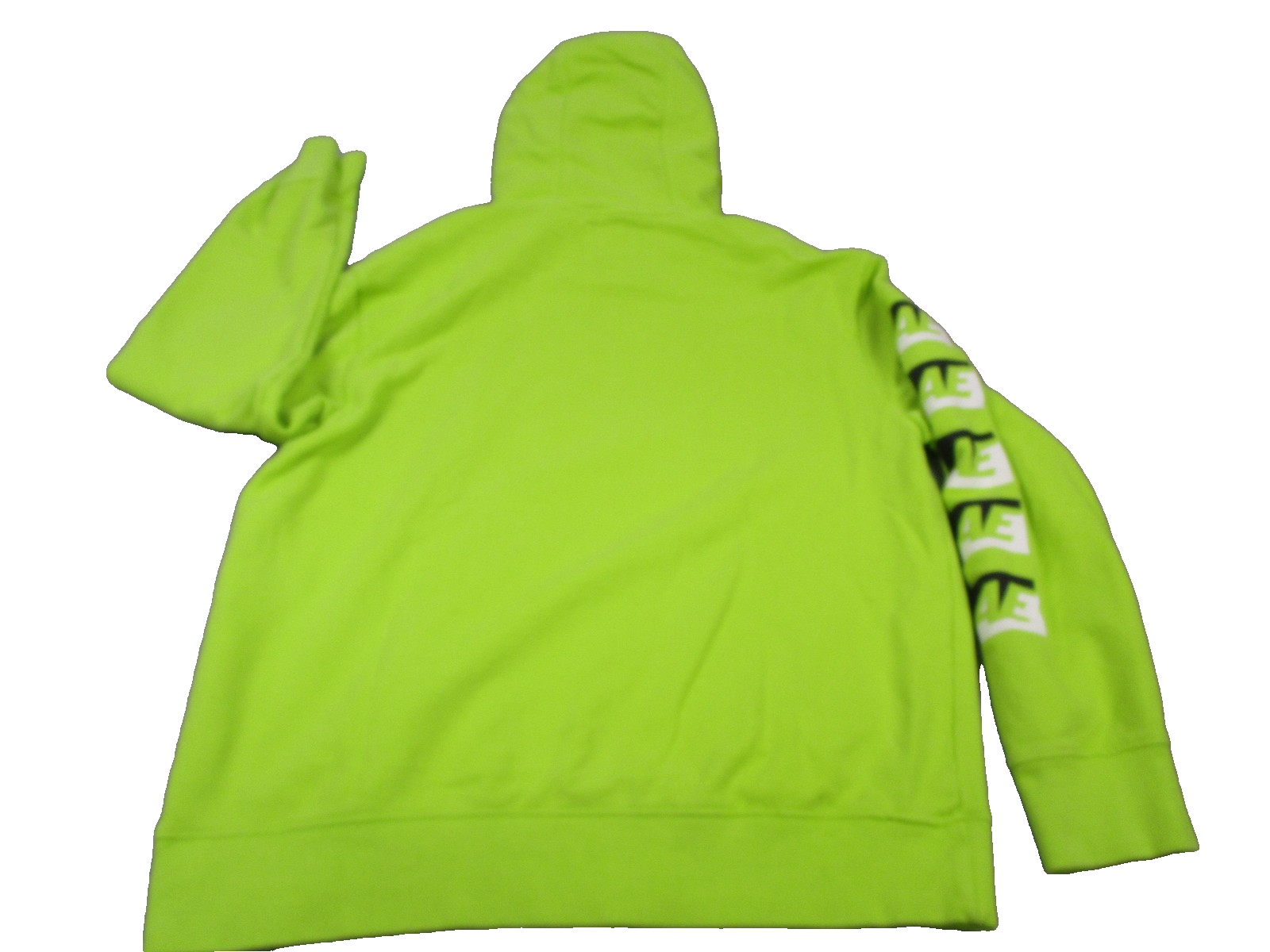 American Eagle Hoodie Mens Large Neon Green Sleeve Graphic Pullover Fleece 12141