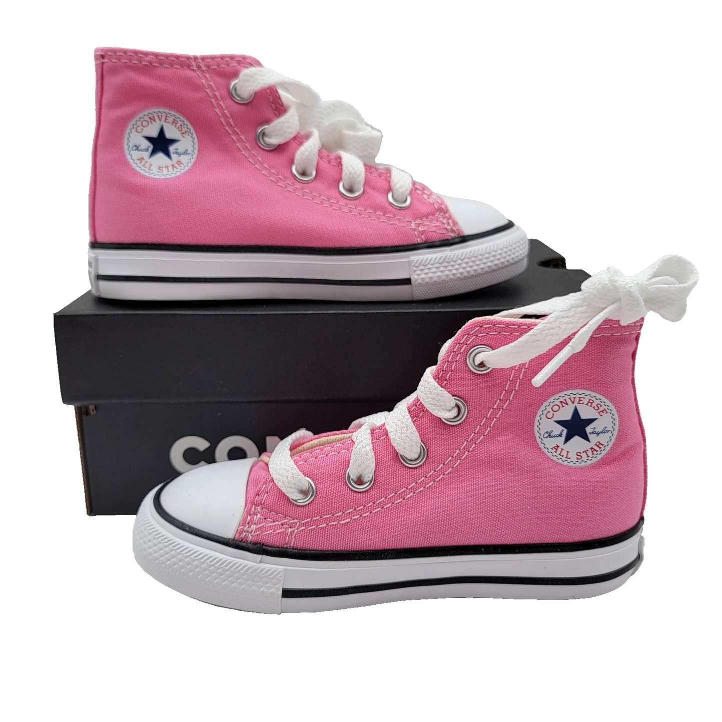 Converse All Star Shoes Infant 7 High Top Canvas Kids Toddler Girls Sneakers1