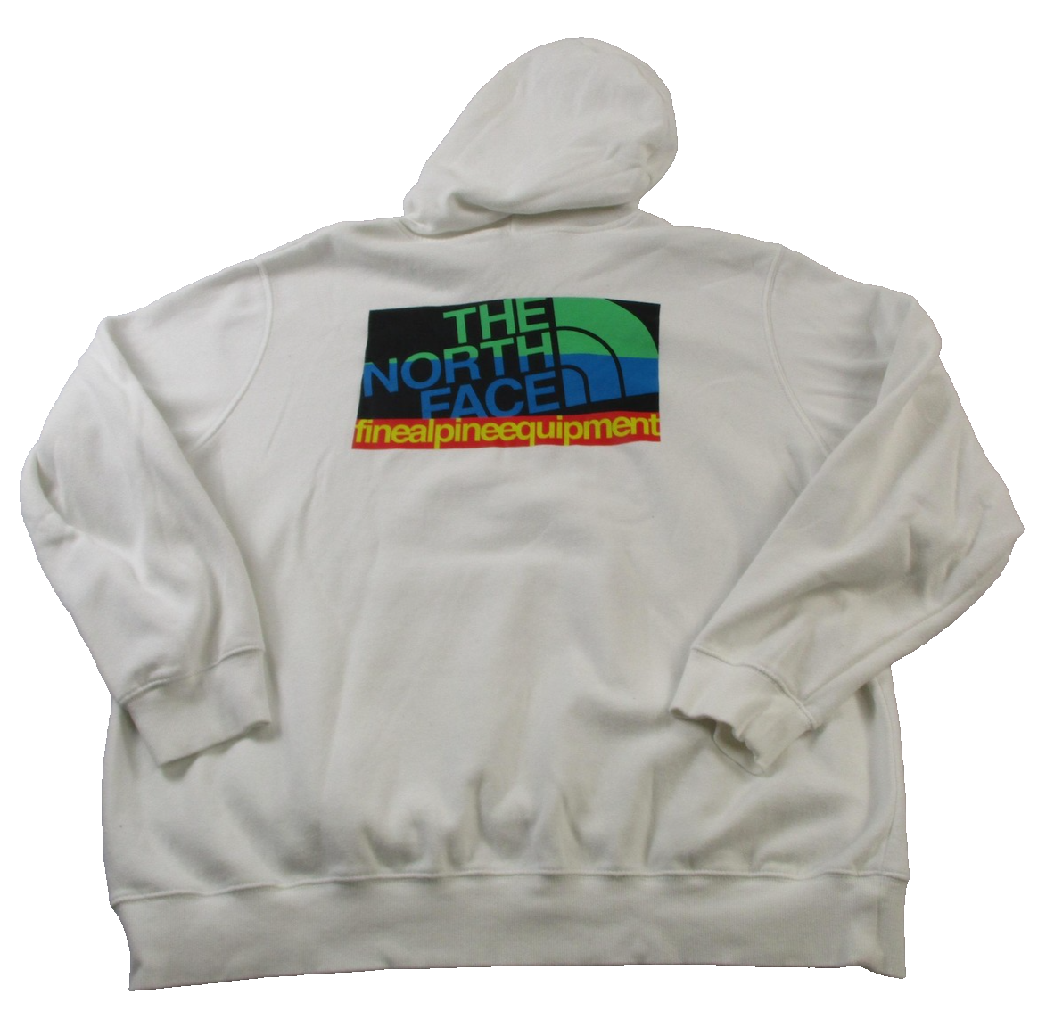 The North Face Hoodie Mens 2XL White Alpine Logo Graphic Pullover Fleece