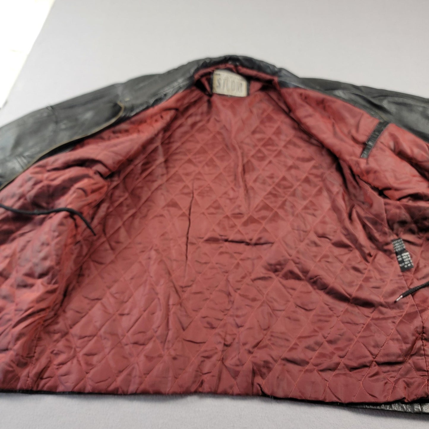 Studio Concepts Leather Jacket Mens Large Quilted Lined Europe Craft Vintage 8825