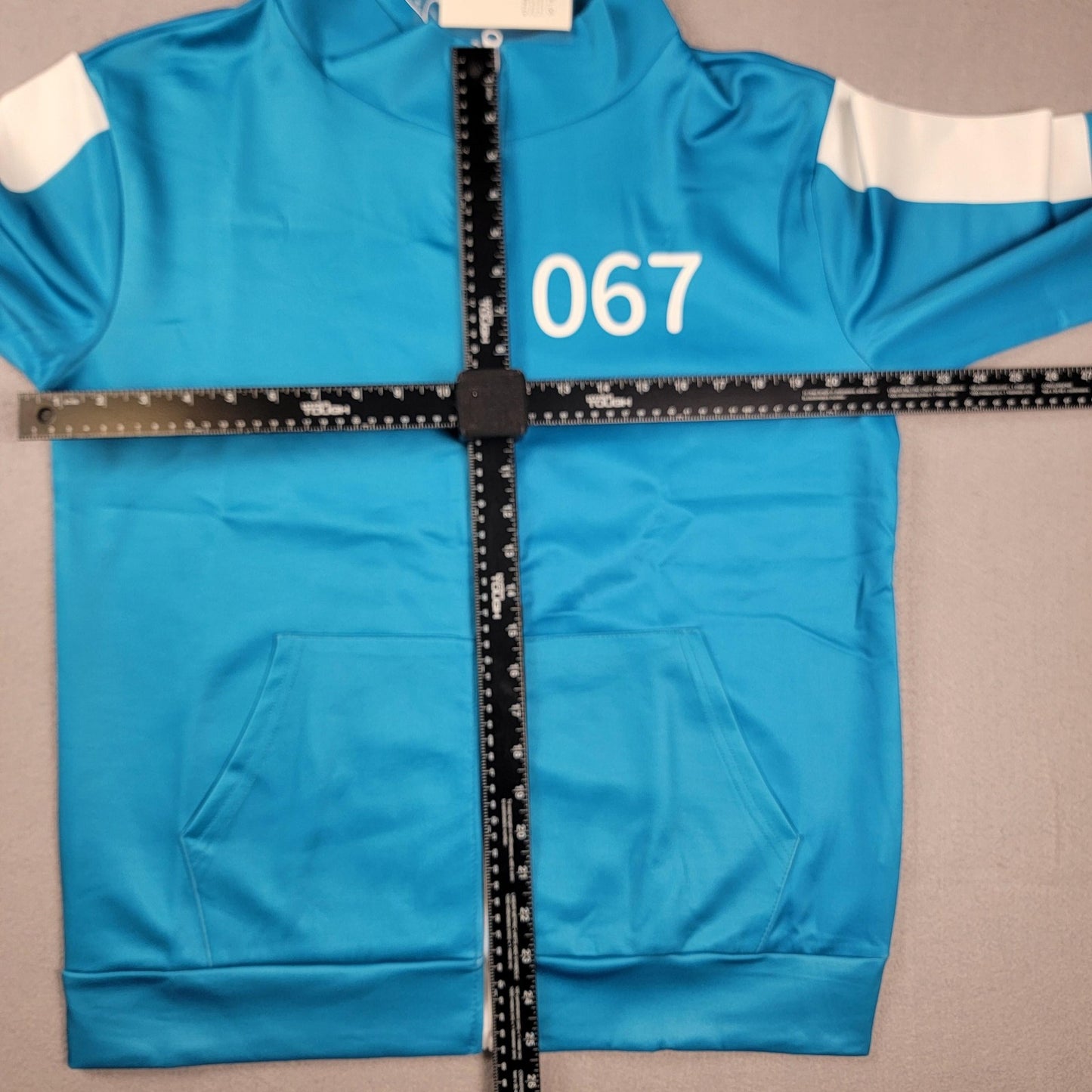 067 Track Jacket Mens Medium Blue Polyester Cosplay Costume Unisex Full Zip New5