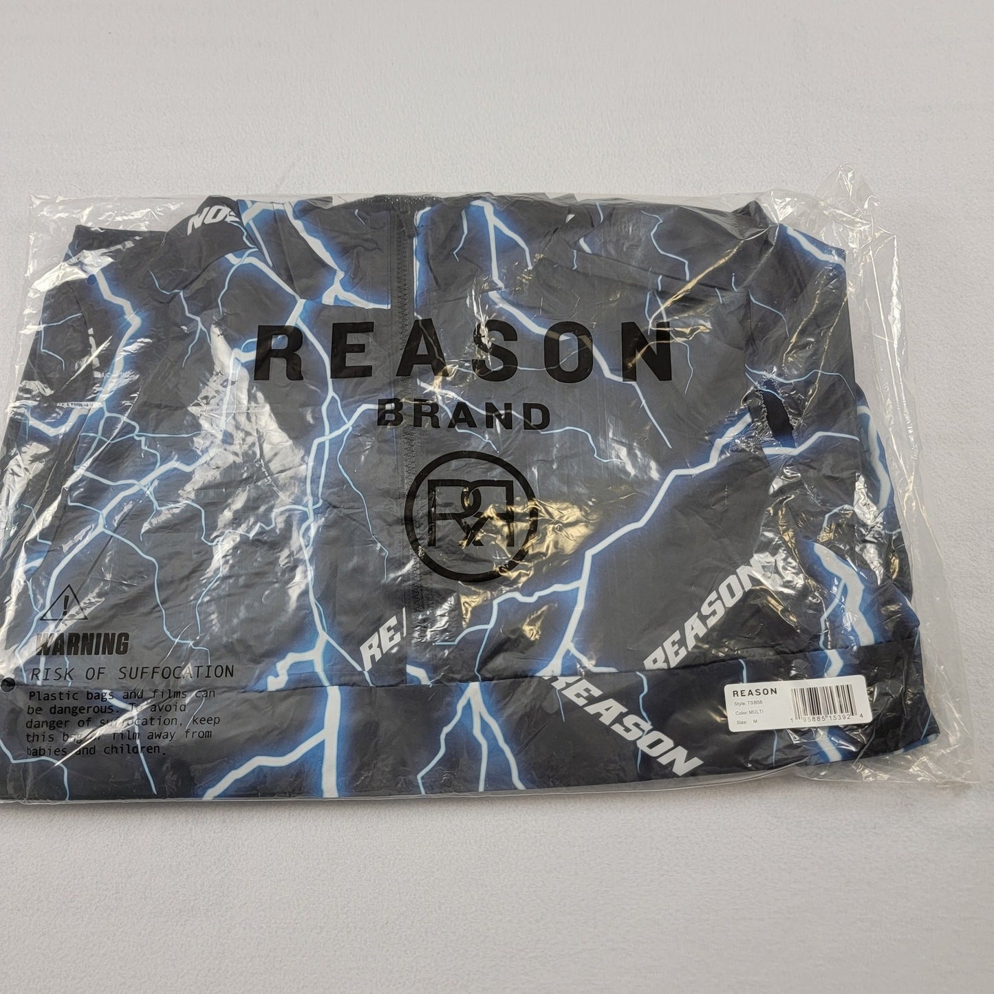 Reason x Vintage Reflective Lightning Windbreaker Jacket Sz M
