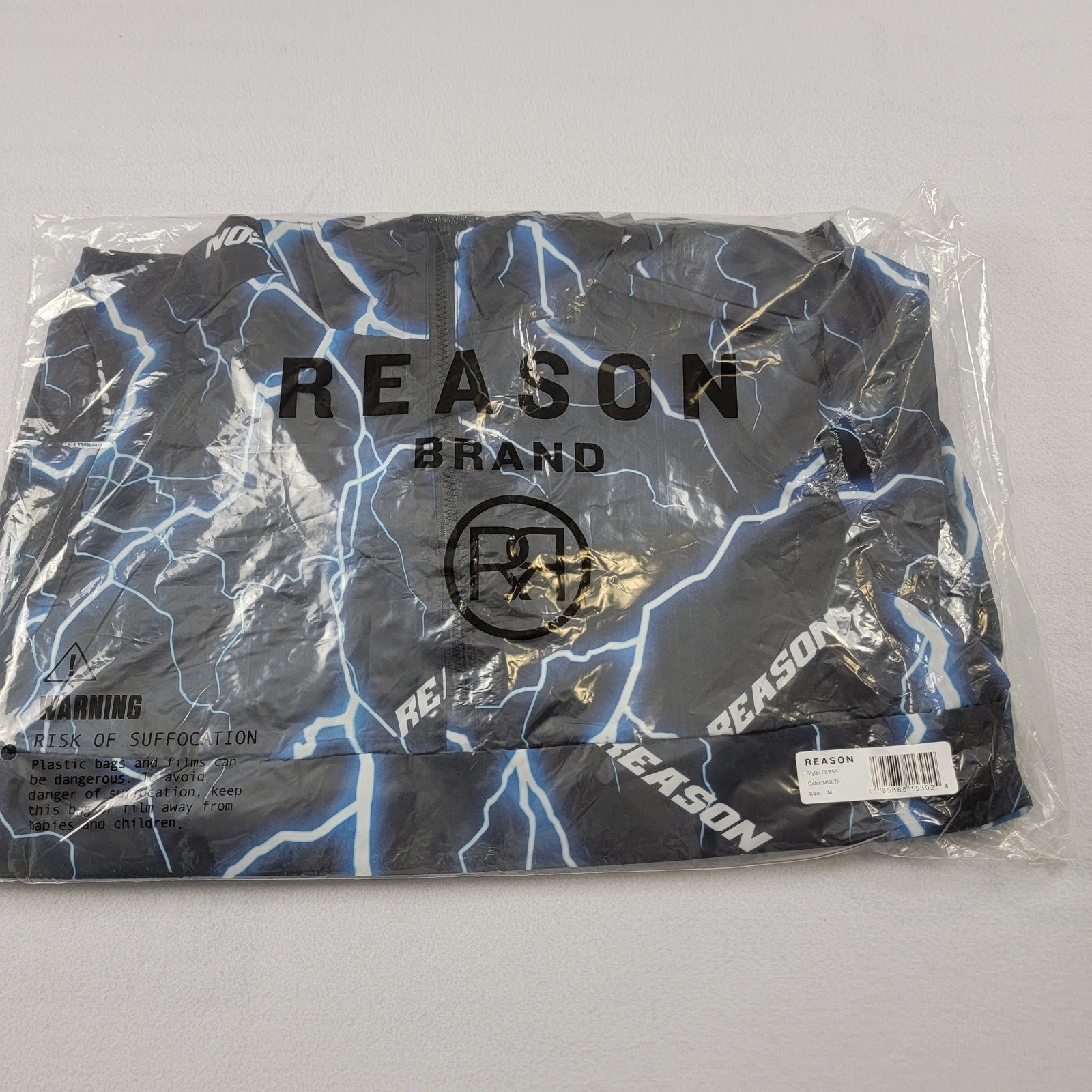 Reason x Vintage Reflective Lightning Windbreaker Jacket Sz M