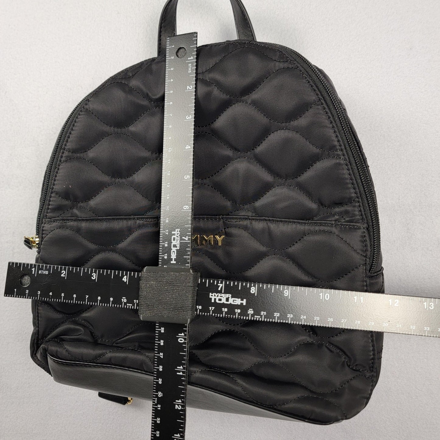 Tommy Hilfiger Backpack Womens Black Quilted Mini Bag Nylon Lightweight 69J90106