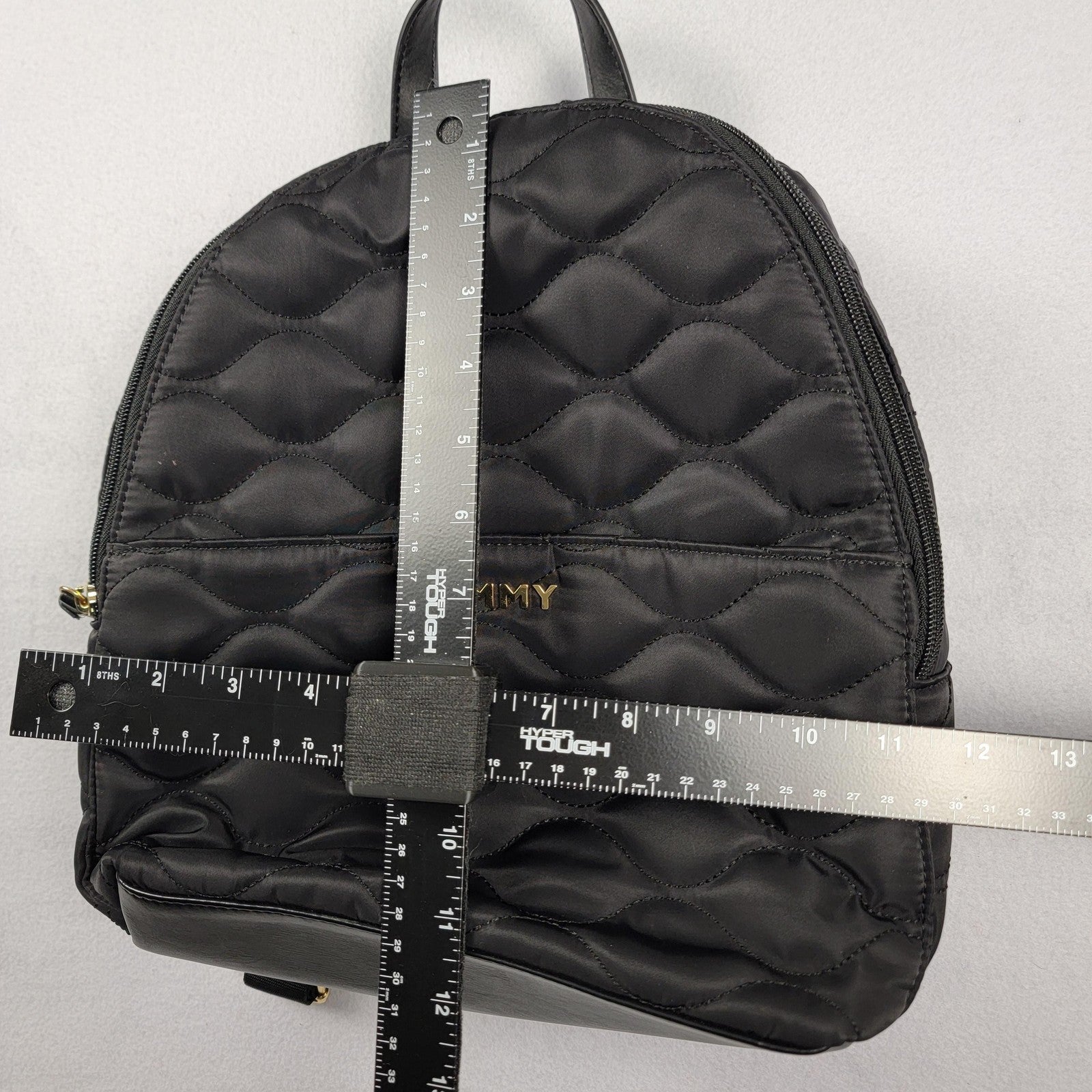 Tommy Hilfiger Backpack Womens Black Quilted Mini Bag Nylon Lightweight 69J90106