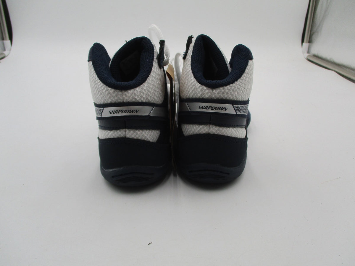 ASICS Snapdown Shoes Youth Size 2.5 White Navy Wrestling Sneakers 1084A0145