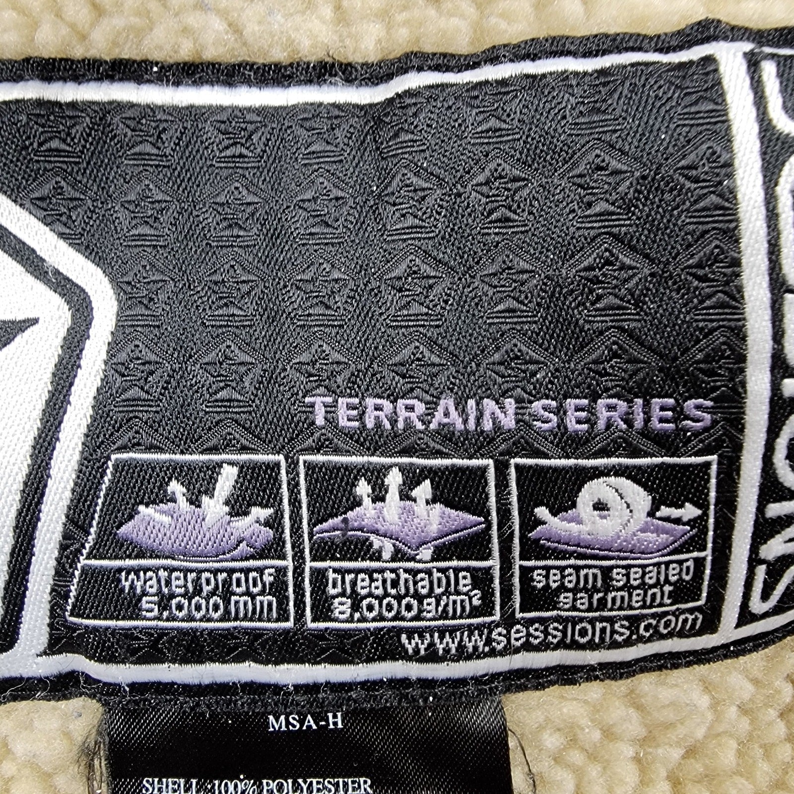 Sessions Terrain Series RECCO Plaid Snowboard Ski Jacket Men’s XL Brown Beige3