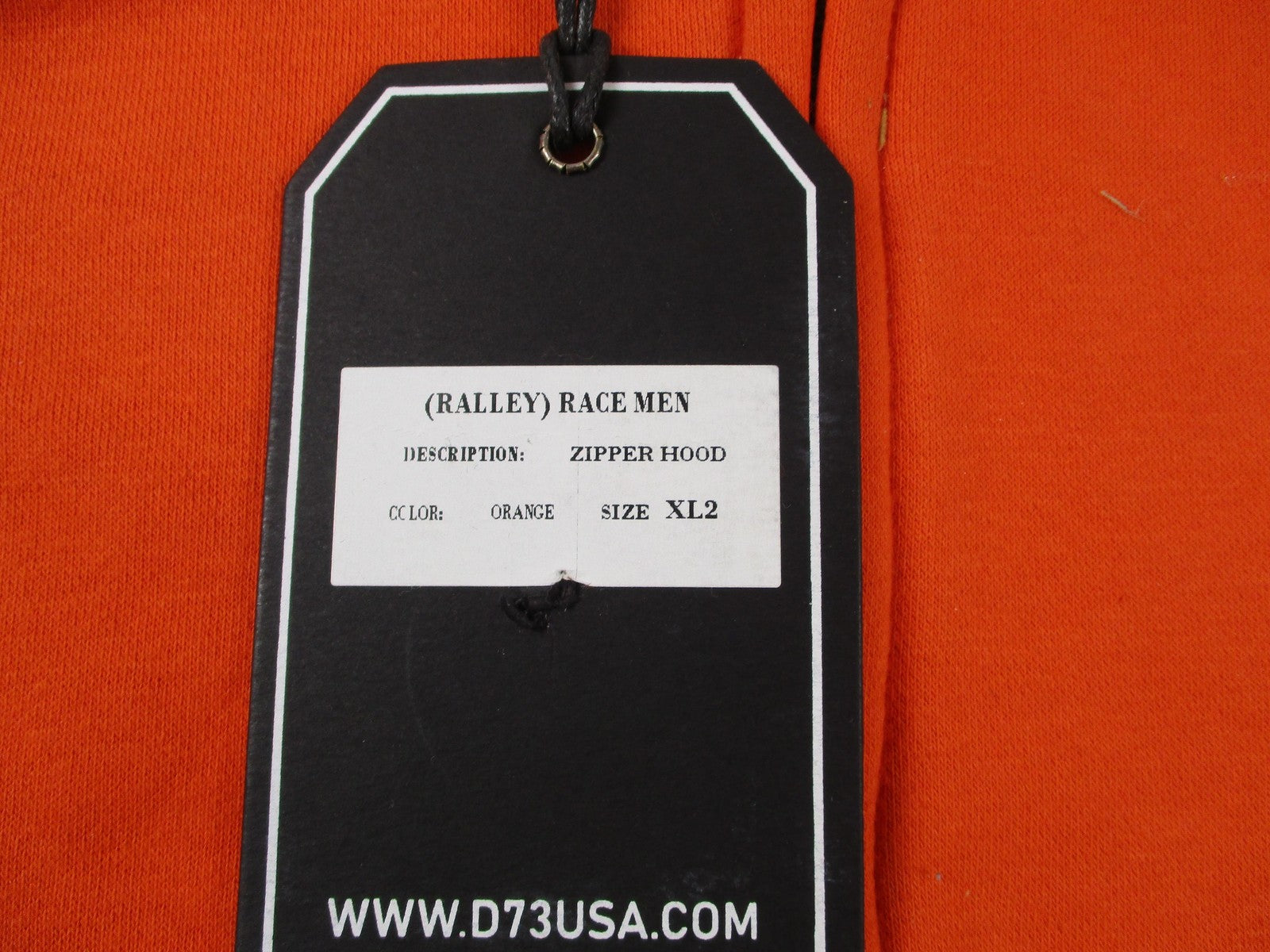 D73 USA Hoodie Mens 2XL Orange Full Zip Hot Wheels Racing 68 Graphic New 1288895