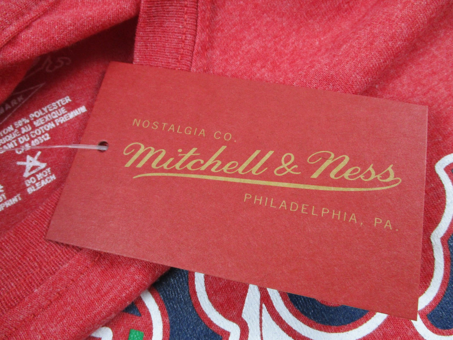 Boston Red Sox Shirt Mens Medium Red MLB Baseball Mitchell & Ness Tee 1385885