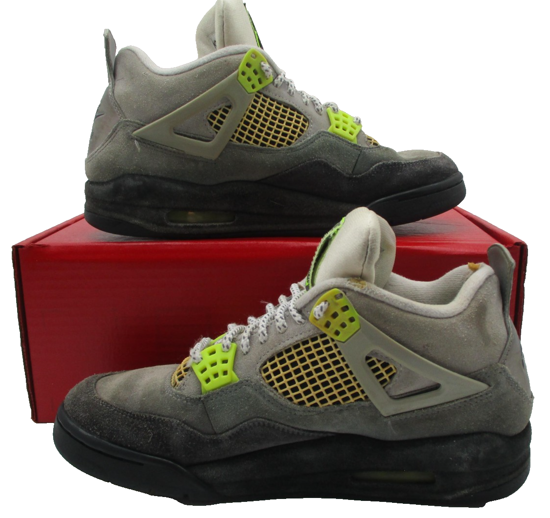 Jordan Air Jordan 4 Retro SE Shoes Mens Size 8 Gray Volt Neon 95 CT5342007 1U21