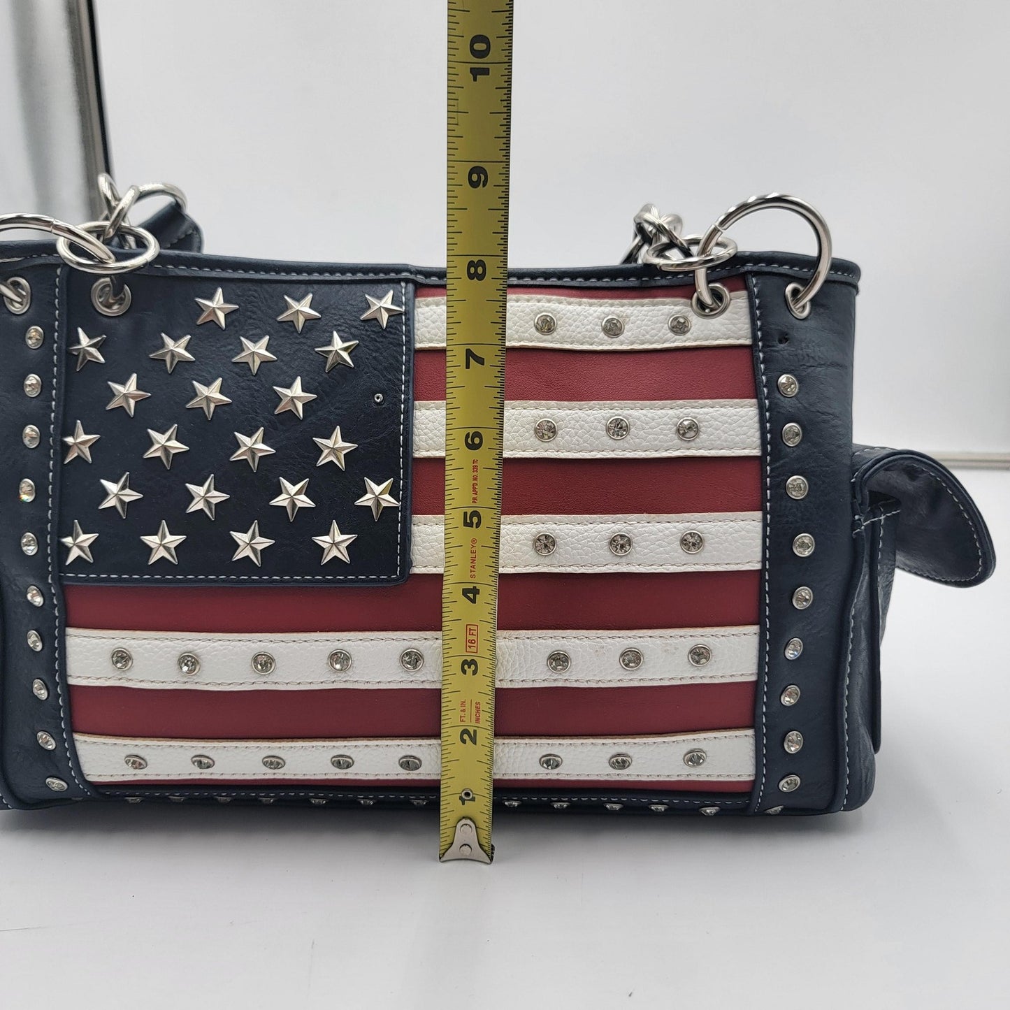 Montana West Purse Womens Shoulder Bag Studded Patriotic Handbag Wallet Set USA7