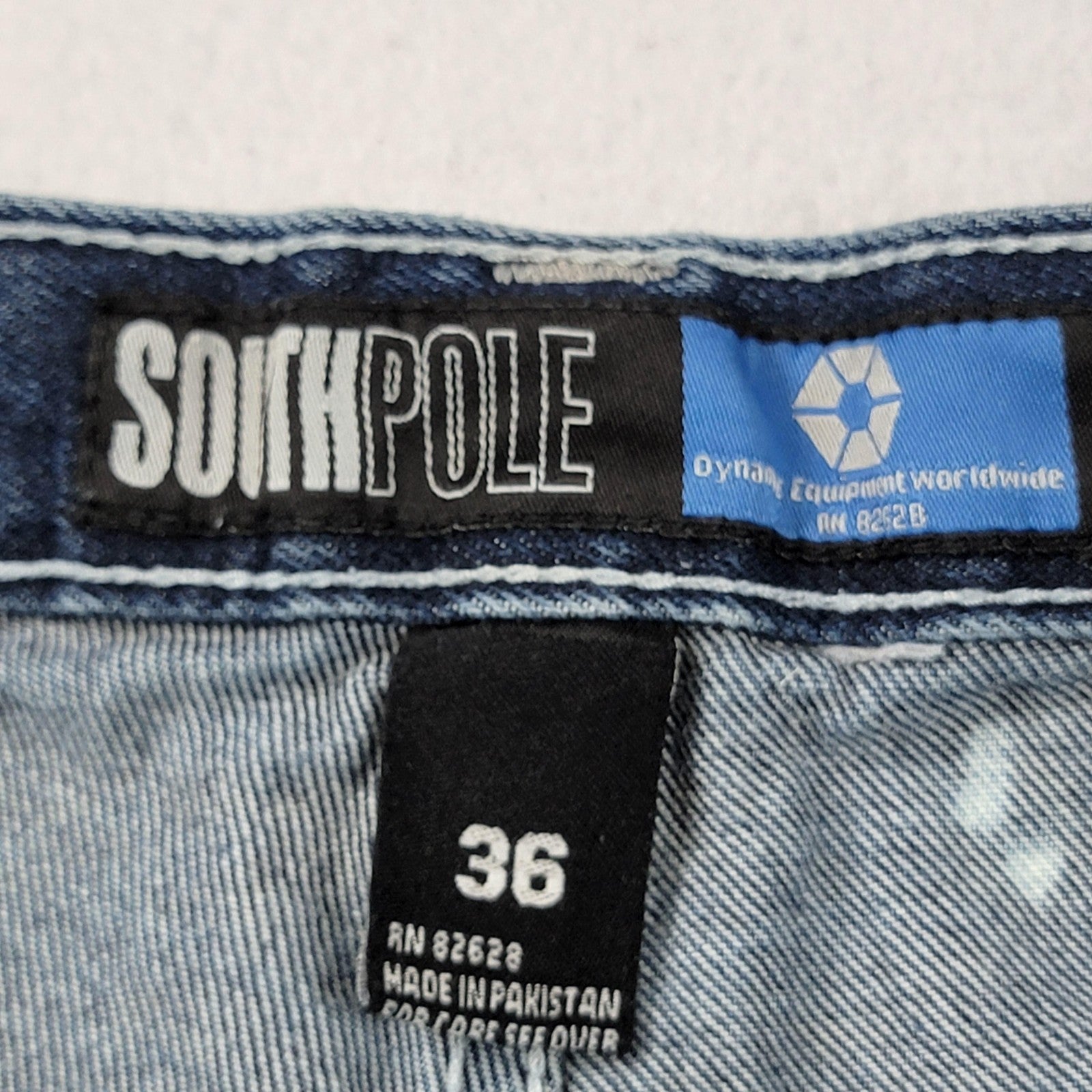 Southpole Jeans Mens 36 Blue Carpenter Workwear Utility Pockets Hammer Loop 11903