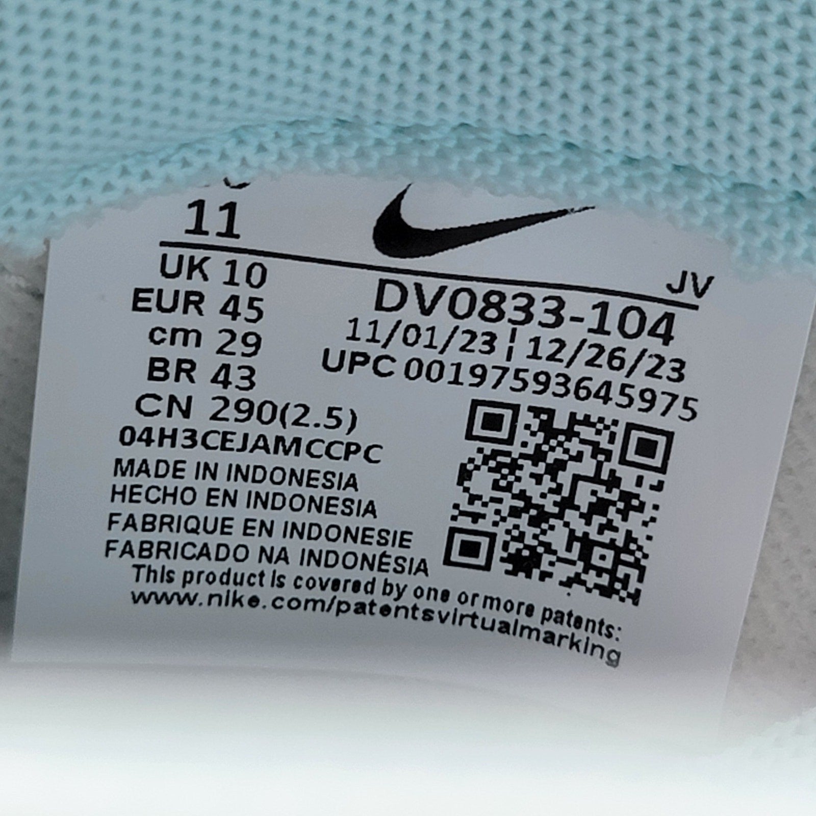 Nike Dunk Low 'Glacier Blue' Sz 11 DV0833-104