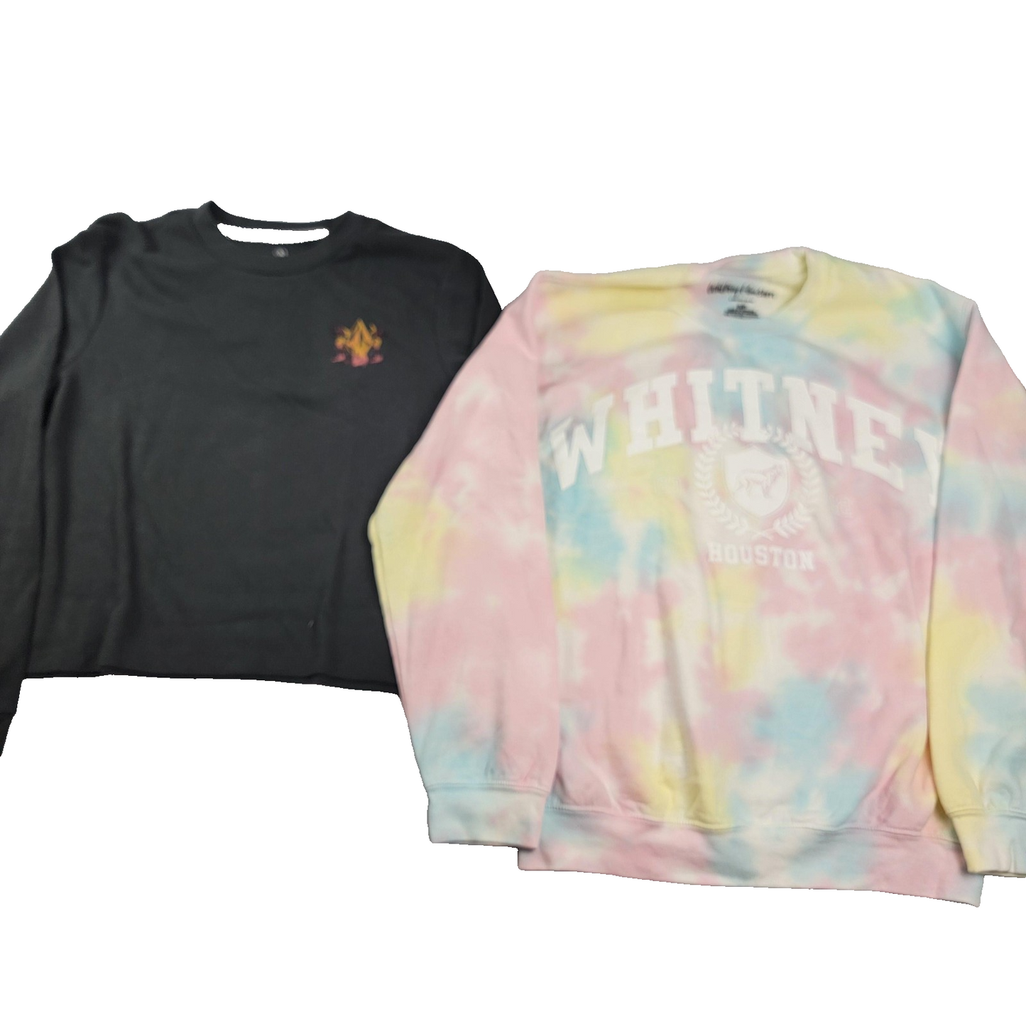 2 pack Whitney Houston Pastel Tie Dye & Volcom Sweatshirts Sz S Crewneck