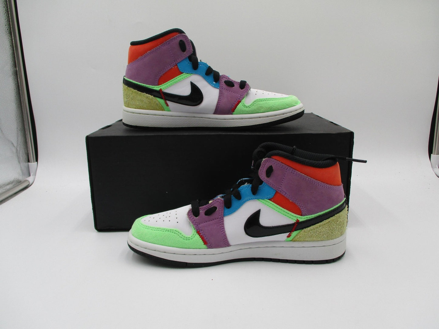 Jordan 1 Mid SE Shoes Youth Size 6 Multicolor Air Basketball CW1140-1002