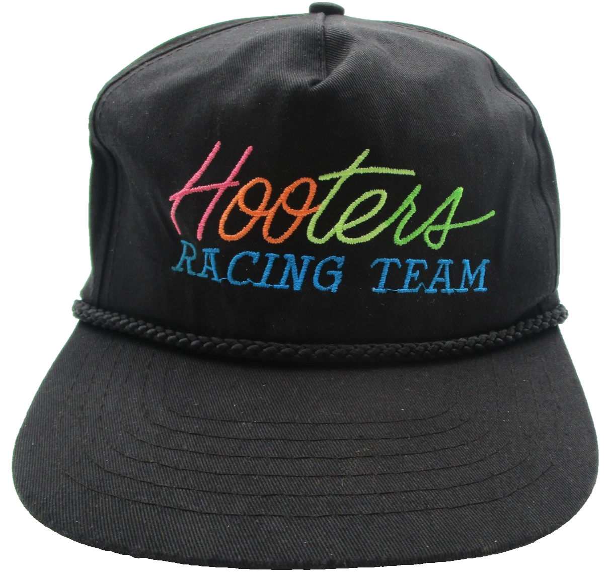 Hooters Racing Team Hat Cap Snap Back One Size Black NASCAR Auto Racing Mens0